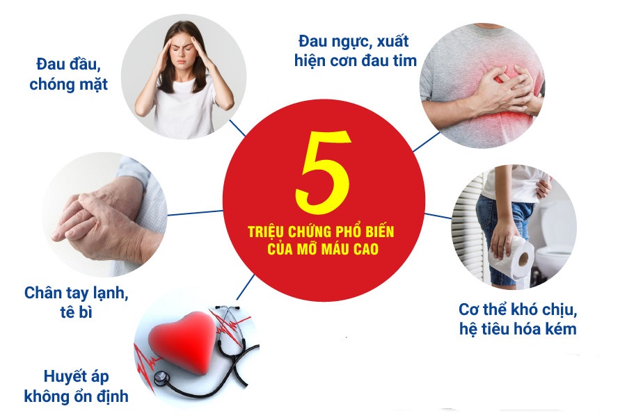 RỐI LOẠN LIPID MÁU: NGUYÊN NHÂN, BIẾN CHỨNG VÀ PHÒNG NGỪA 5 triệu chứng phổ biến của mỡ máu cao