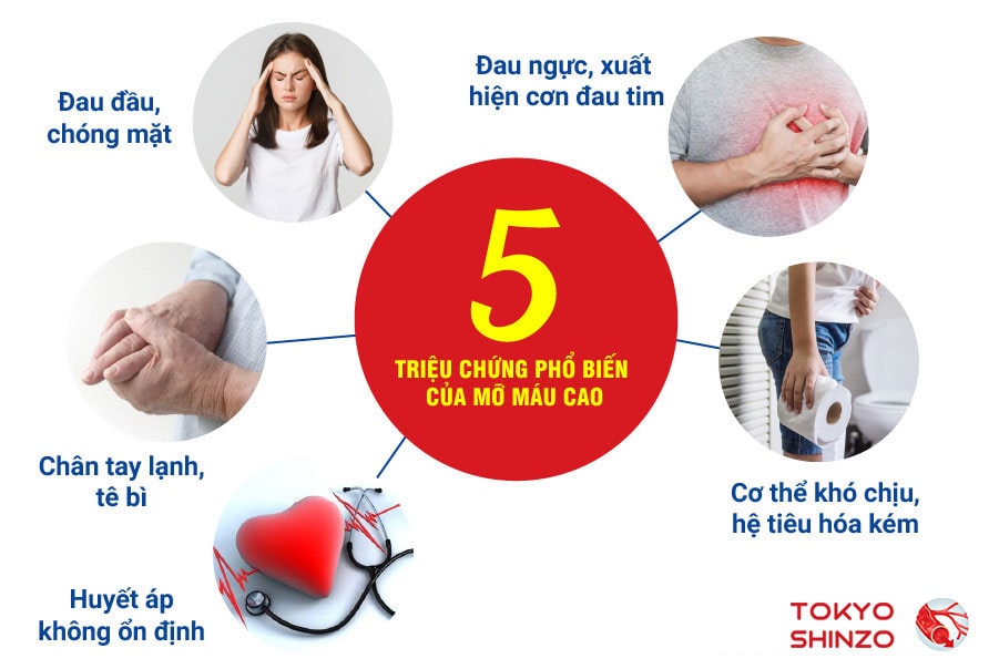 Triệu chứng mỡ máu - Nhận biết, chẩn đoán và cách kiểm soát 5 triệu chứng phổ biến của mỡ máu cao